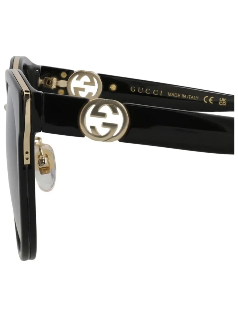 New Gucci Women's Eyeglasses Round Oval Black Black Grey